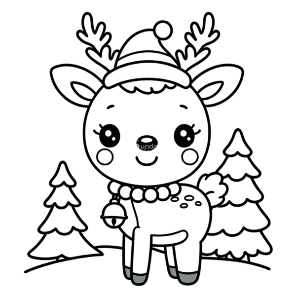 kolorowanka dla dzieci do pobrania renifer