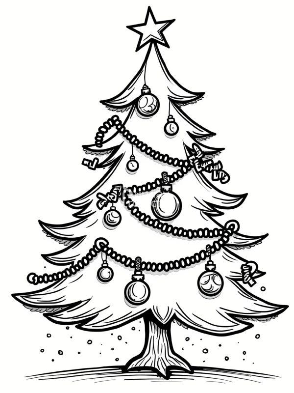 kolorowanka do pobrania choinka