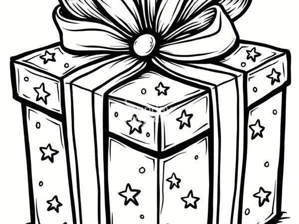 Prezent Świąteczny z dużą kokardą, święta, Boże Narodzenie kolorowanka świąteczny prezent