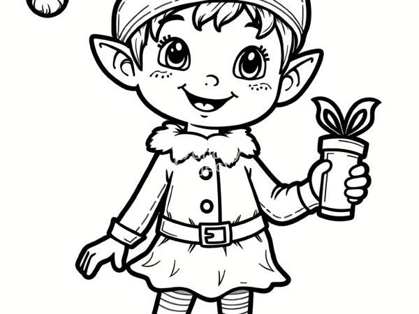 śwąteczny elf kolorowanka do pobrania