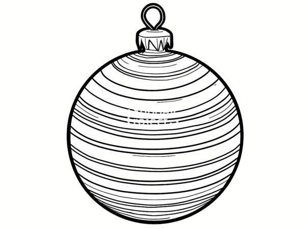 Bombka w paski, kolorowanka na święta, Boże Narodzenie kolorowanka wydzieranka szablon bombka w paski