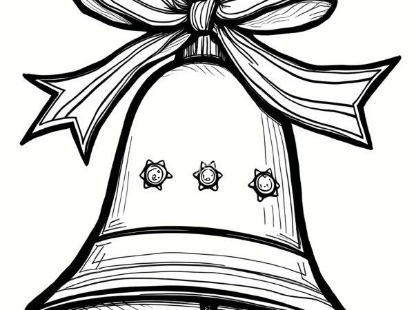 kolorowanka dla dzieci do pobrania, święta, Boże Naordzenie kolorowanka wydzieranka dzwonek świąteczny