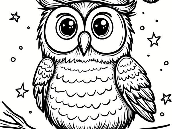 kolorowanka święta, zima, Boże Narodzenie, Sowa na gałęzi w czapce Świętego Mikołaja kolorowanka Boże Narodzenie sowa w czapce zima kolorowanka do pobrania