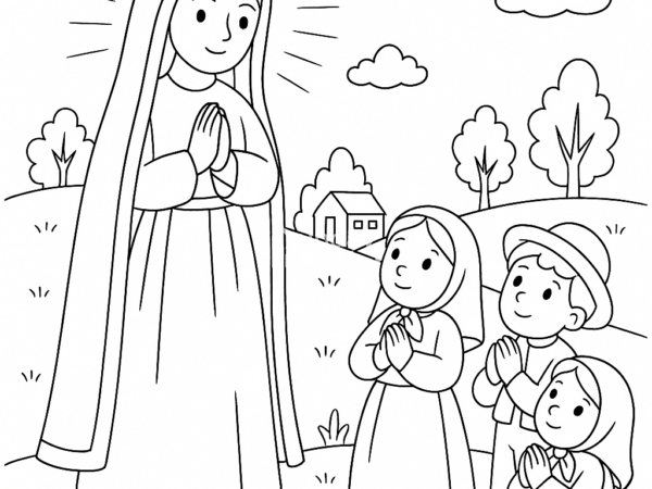 Kolorowanka Fatima kolorowanka dla dzieci do pobrania Maryja, Matka Boska Fatimska