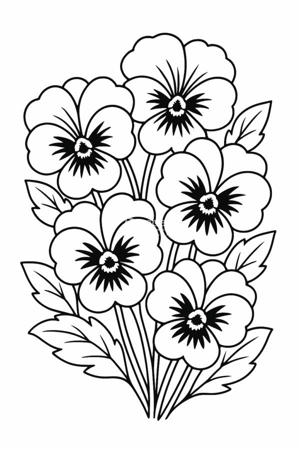 kolorowanka dla dzieci do pobrania bratki dzień mamy