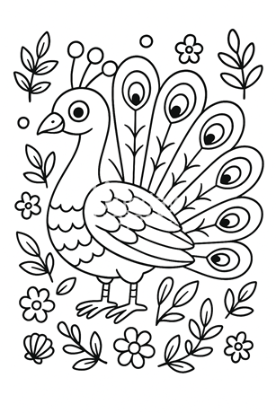 kolorowanka dla dzieci paw zwierzęta zwierzaki kolorowanka do pobrania dla dzieci za darmo paw zwierzątka