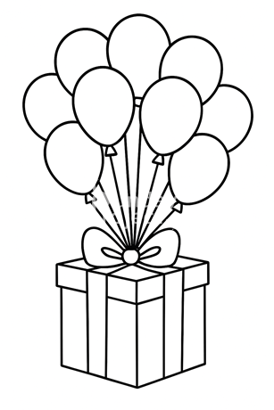 kolorowanka do pobrania prezent na urodziny dla dzieci