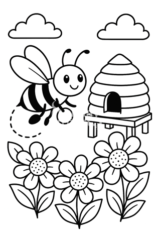 kolorowanka dla dzieci pszczoła dzień pszczoły