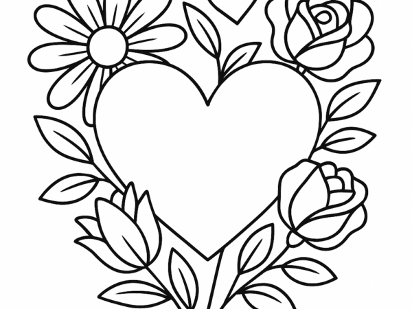 kolorowanka laurka na dzień mamy serce