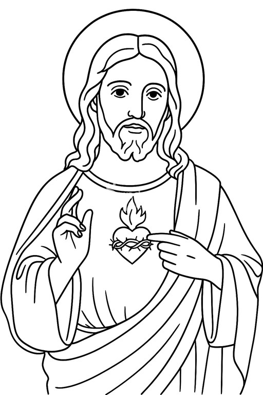 Święte Serce Jezusa kolorowanka kolorowanka dla dzieci do pobrania serce Jezusa