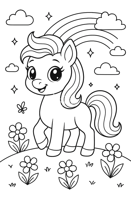 kolorowanka dla dzieci do pobrania kucyk