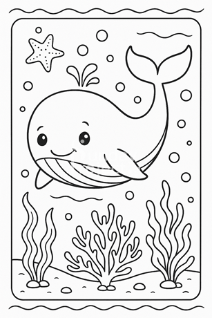 kolorowanka dla dzieci do pobrania zwierzęta ocean