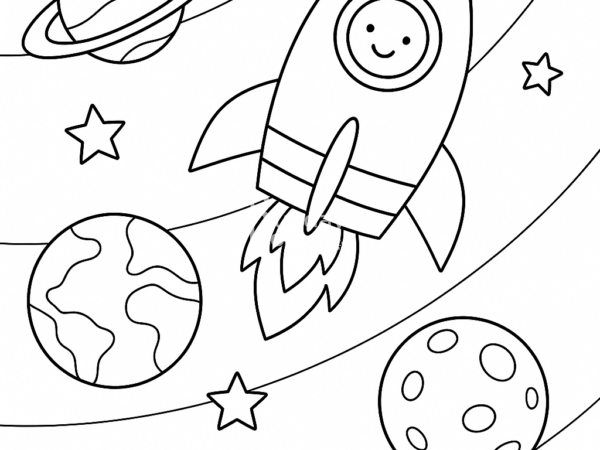 kolorowanka do pobrania kosmos Kolorowanka dla dzieci kosmos, rakieta kosmiczna