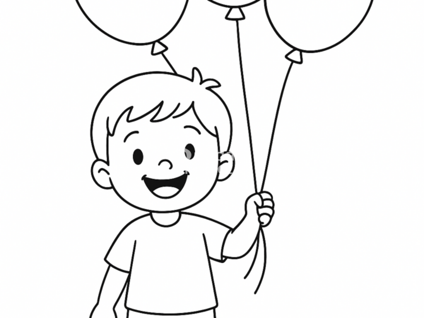 kolorowanka dziecko z balonami kolorowanka dziecko do pobrania