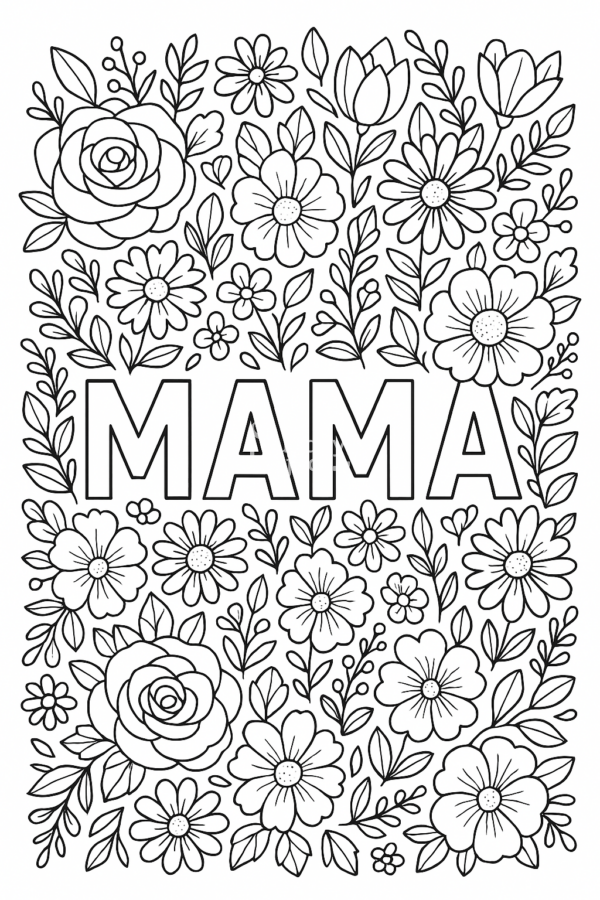 kolorowanka do pobrania na dzień mamy mama