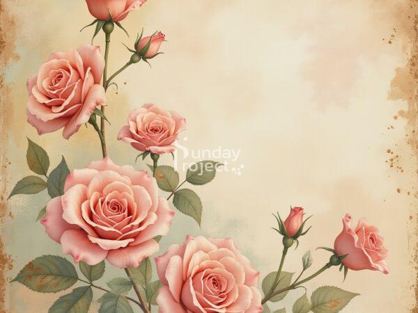 grafika do decoupage herbaciarka róże papier elektroniczny, transfer decoupage, szkatułka herbaciarka, róże