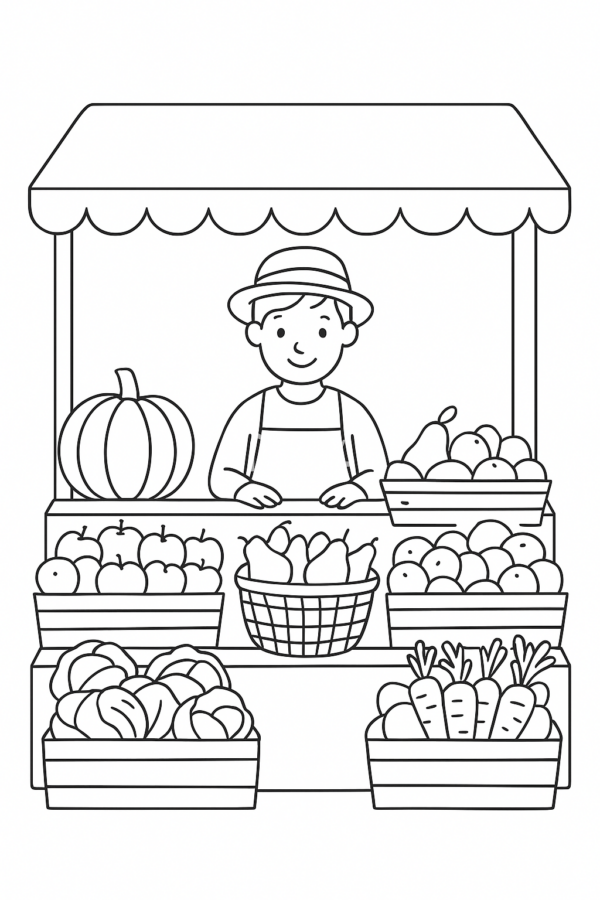 kolorowanka dla dzieci jesień owoce i warzywa