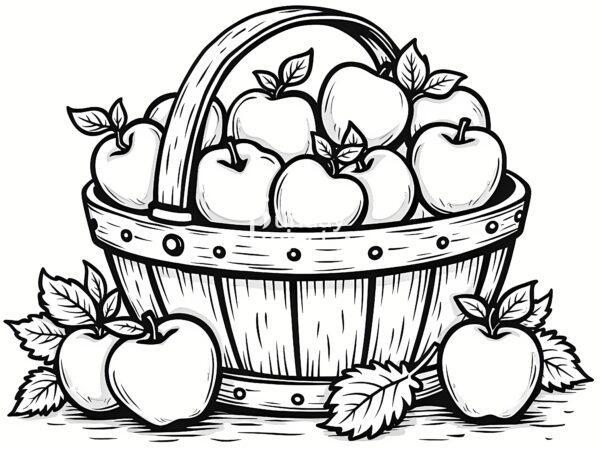 kolorowanka jesień jabłka, kolorowanka jesienna dla dzieci