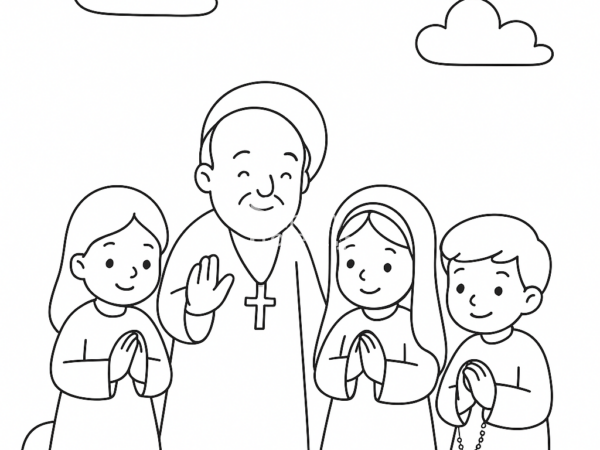 kolorowanka dla dzieci do pobrania na święto zmarłych, święci w niebie