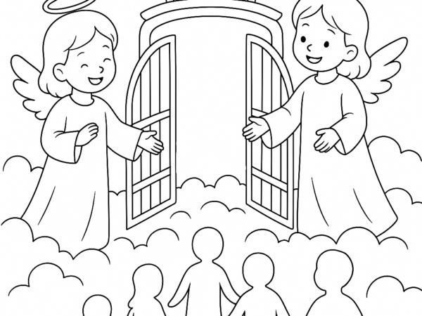 kolorowanka niebo i anioły wszystkich świętych kolorowanka religijna niebo anioły