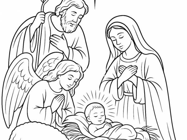 Boże Narodzenie kolorowanka stajenka religijna kolorowanka świąteczna narodzenie Jezusa