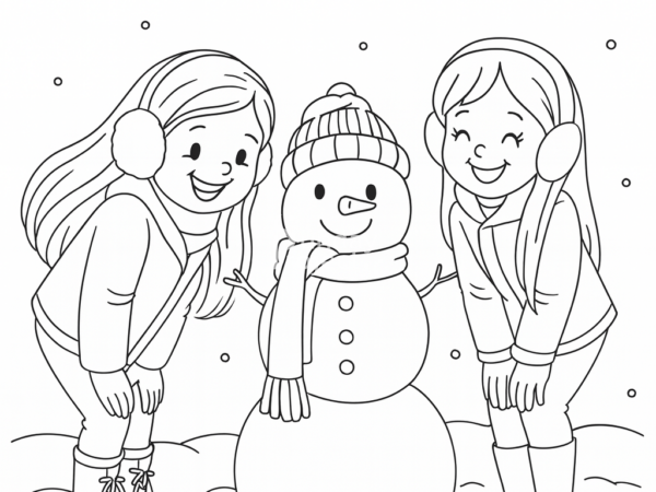 zimowa kolorowanka dla dzieci, zima śnieg