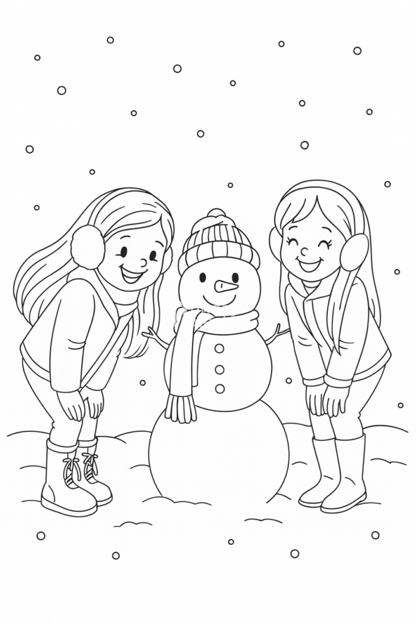 zima bałwan kolorowanka do pobrania dla dzieci zimowa kolorowanka dla dzieci, zima śnieg