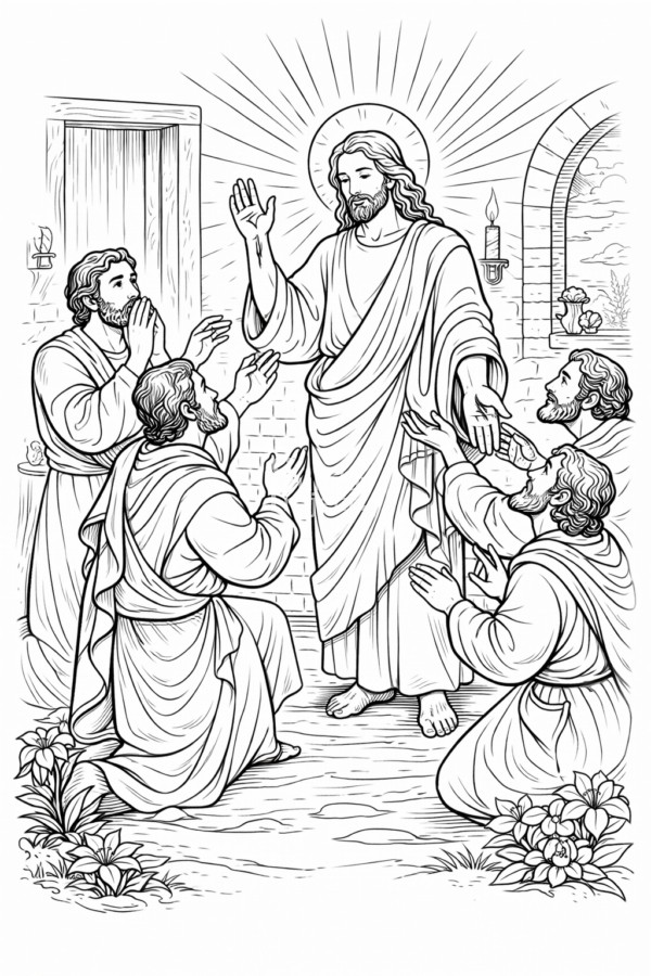 religijna kolorowanka dla dzieci wielkanoc Jezus