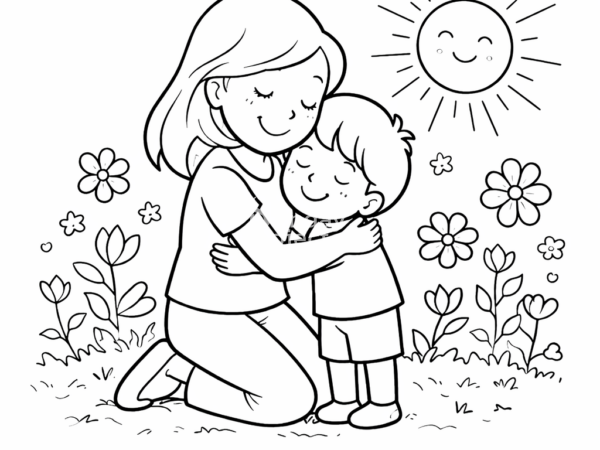 kolorowanka na dzień matki pdf, kolorowanka na dzień rodziny